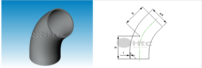 HTC 16-100 45度加長型彎頭-真空連接件計